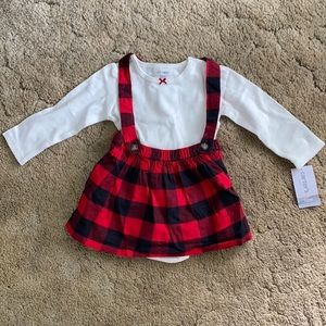 BNWT Carter’s baby girl Buffalo plaid two piece set size 12m